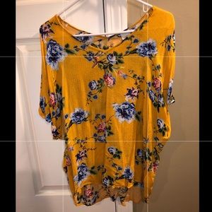 Yellow floral T-shirt